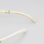 Solid Color Premium White Buffalo Horn Business Eyeglass Frame, Rimless Large Buffalo Horn Optical Myopia Eyewear Frame - Image 5