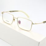 Men's Business Full Rim Myopia Eyeglasses Frame, Pure Titanium & Natural Buffalo Horn Glasses Frame H2301 - Image 4