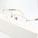 Men's Pure Titanium Myopia Eyeglass Frame, Natural Buffalo Horn Glasses Frame H2302 - Image 2