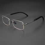 Men's Rimless Glasses, Natural Buffalo Horn & Pure TitaniumHS921A029
