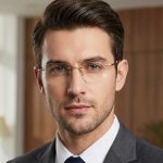Men's Rimless Glasses, Natural Buffalo Horn & Pure TitaniumHS921A029 - Image 2