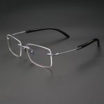 Men's Rimless Glasses, Natural Buffalo Horn & Pure TitaniumHS921A029 - Image 5