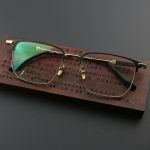 Men's Pure Titanium Eyeglass Frame, Chinese Style Large Face Fit Myopia Glasses with Natural Sandalwood Temple - Image 2