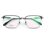 Men's Pure Titanium Eyeglass Frame, Chinese Style Large Face Fit Myopia Glasses with Natural Sandalwood Temple - Image 5